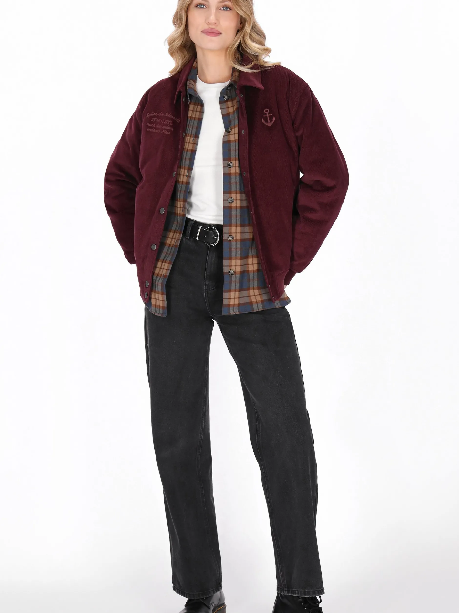 Dreimaster Damen Jacke in bordeaux