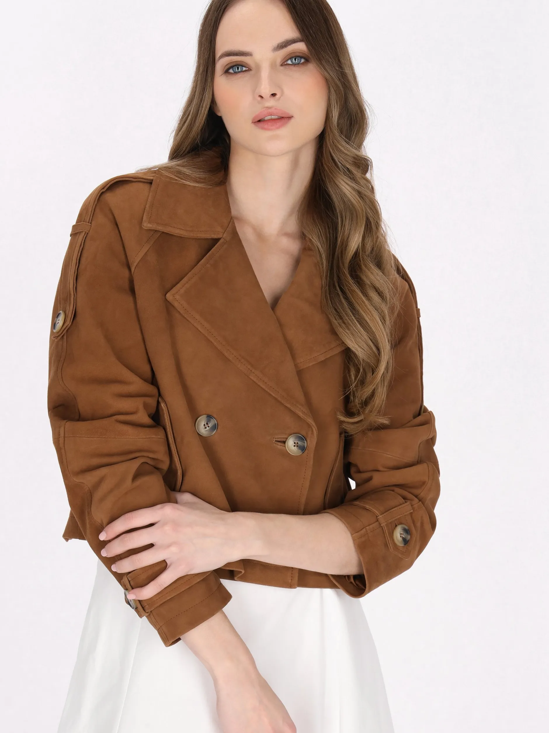 Dreimaster Damen Jacke in cognac