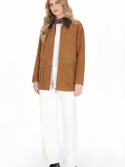 Dreimaster Damen Jacke in cognac