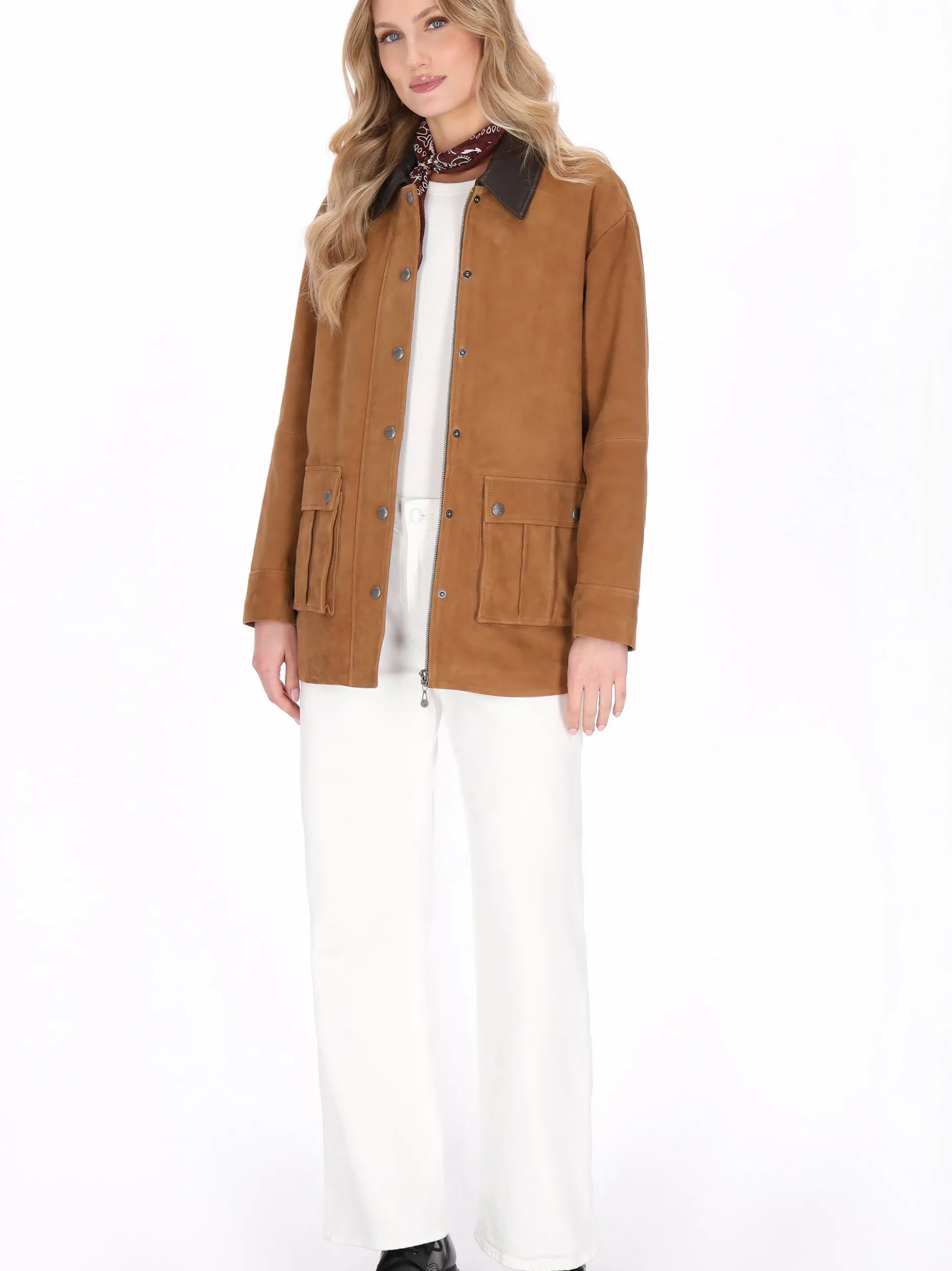 Dreimaster Damen Jacke in cognac