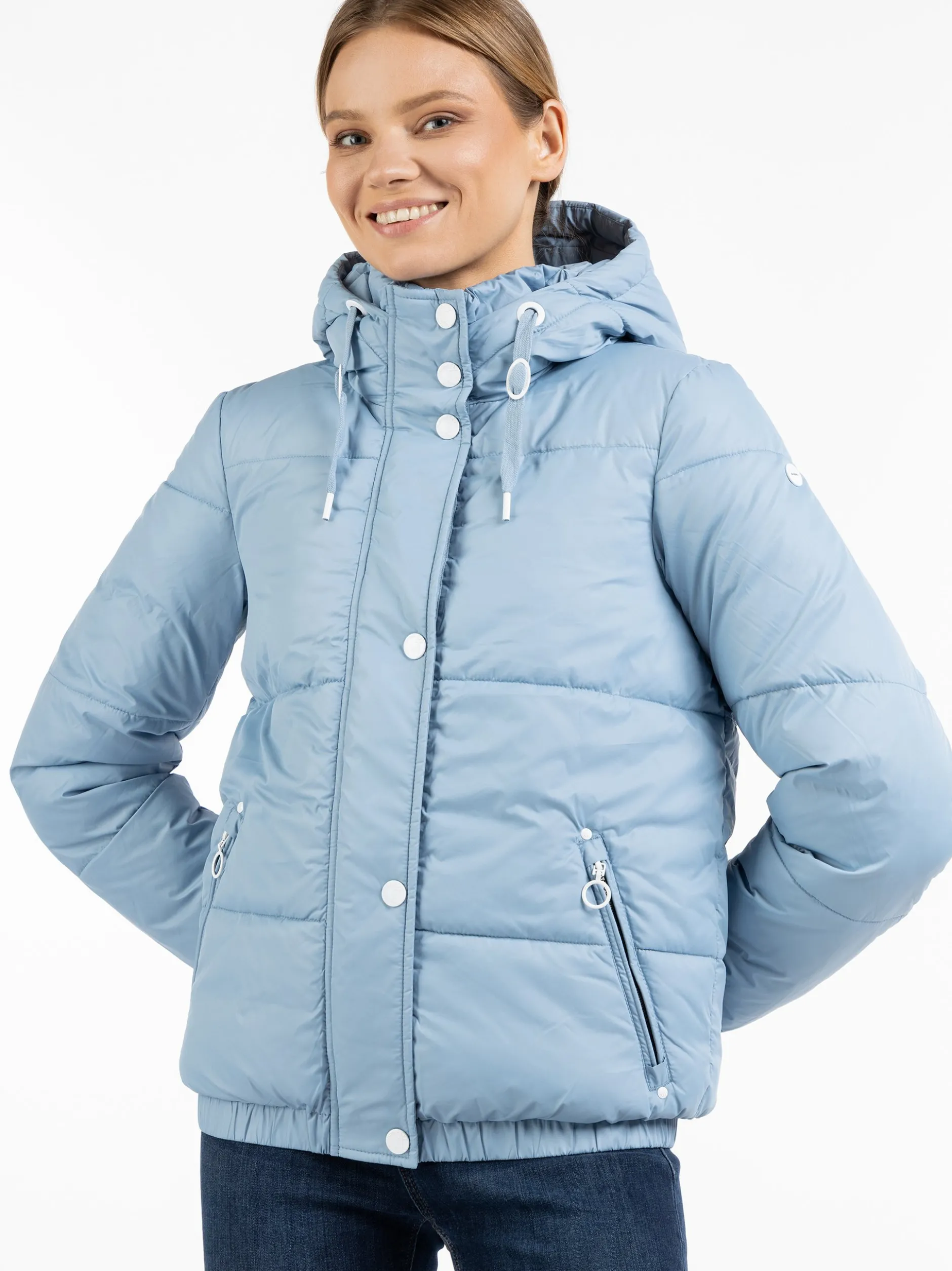 Dreimaster Damen Jacke mit Wattierung in hellblau