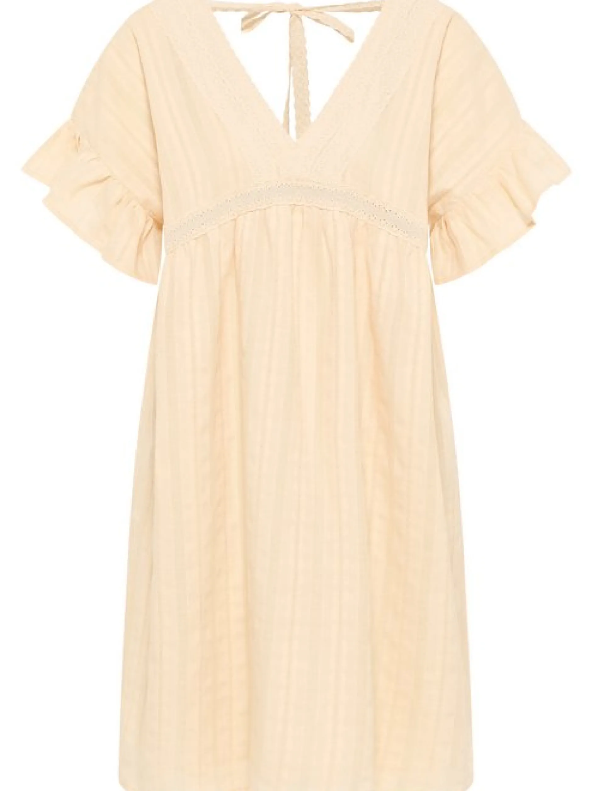 Dreimaster Damen Kleid in beige - Länge: mittel