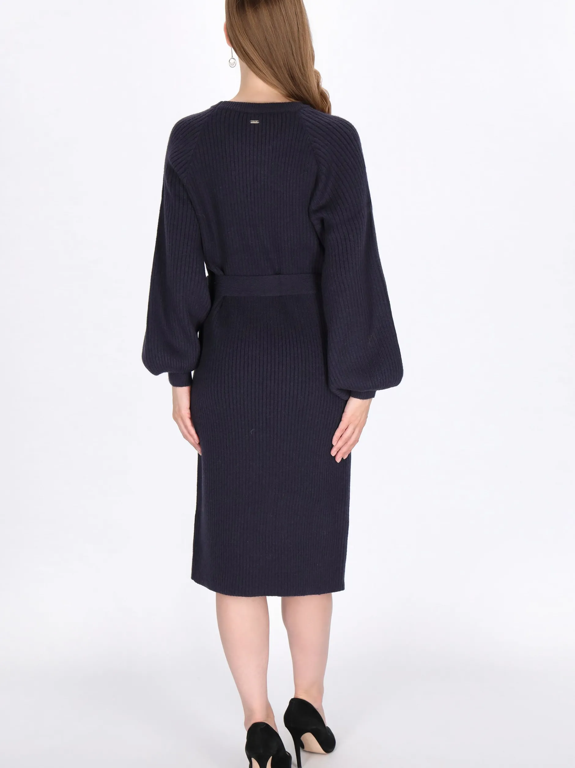 Dreimaster Damen Kleid in blau - Ausschnitt: Rundhals