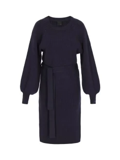 Dreimaster Damen Kleid in blau - Ausschnitt: Rundhals