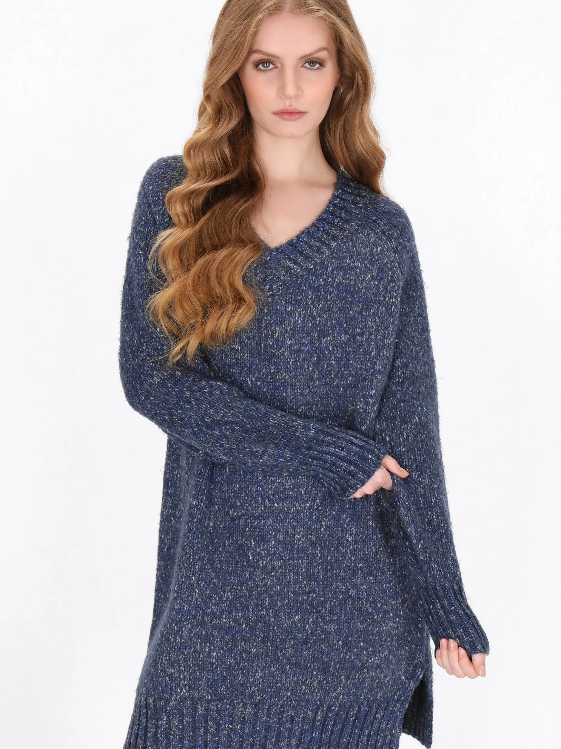 Dreimaster Damen Kleid in blau - Länge: mittel