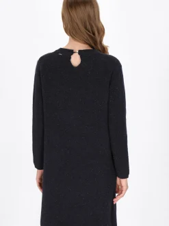 Dreimaster Damen Kleid in blau - Ausschnitt: Rundhals