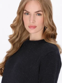 Dreimaster Damen Kleid in blau - Ausschnitt: Rundhals