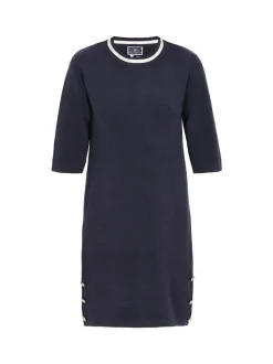 Dreimaster Damen Kleid in blau - Ausschnitt: Rundhals