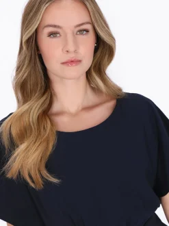 Dreimaster Damen Kleid in blau - Ausschnitt: Rundhals