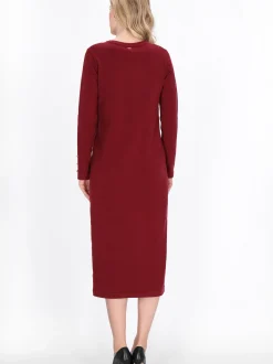 Dreimaster Damen Kleid in bordeaux - Länge: mittel