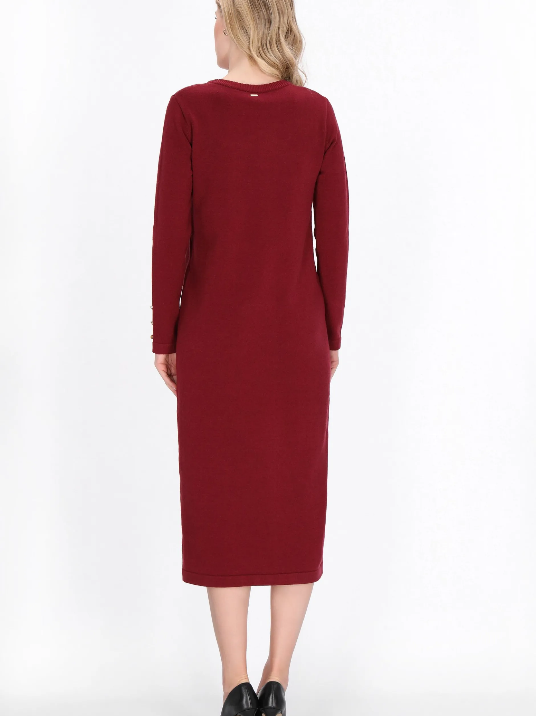 Dreimaster Damen Kleid in bordeaux - Länge: mittel
