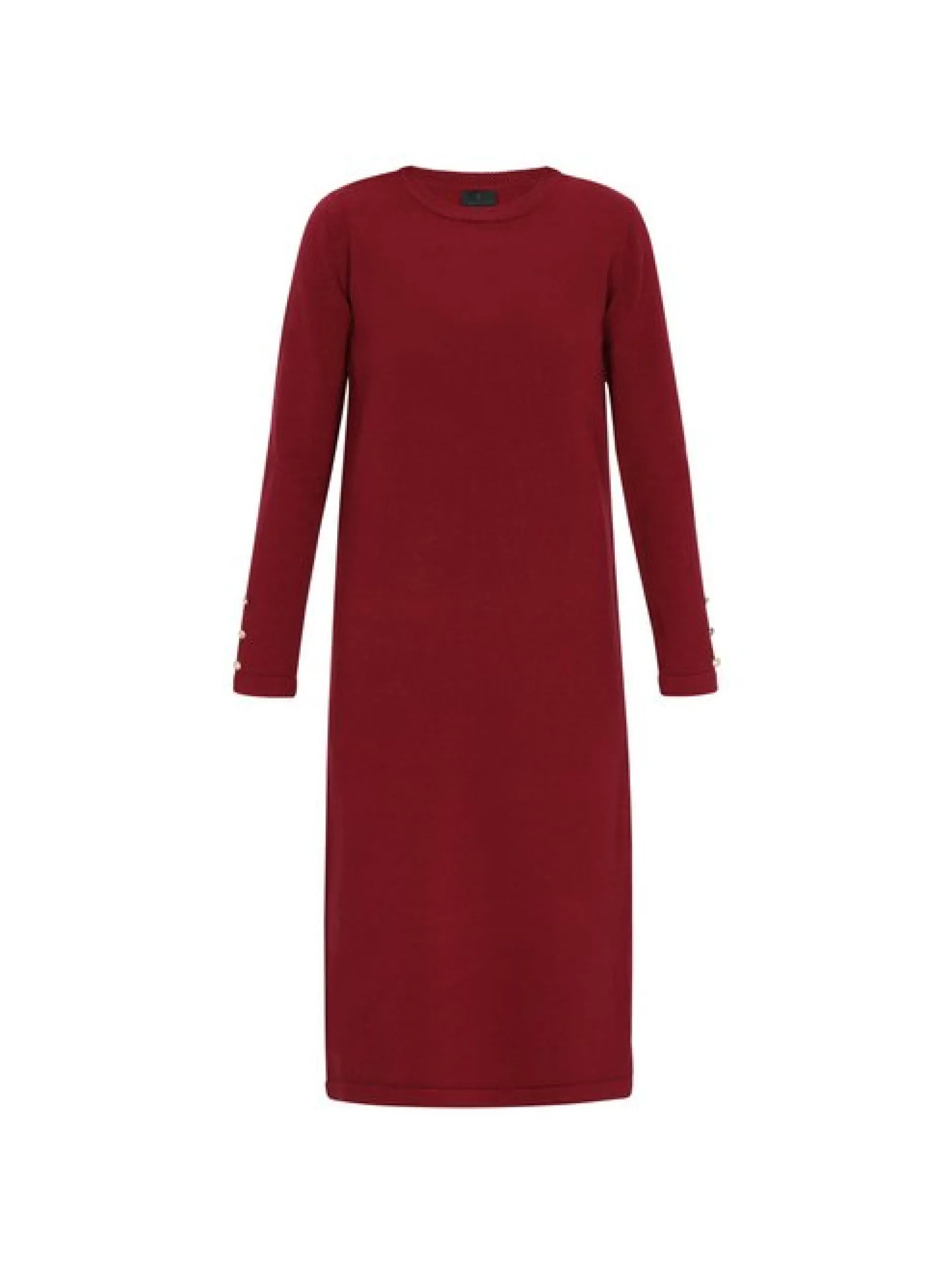 Dreimaster Damen Kleid in bordeaux - Länge: mittel
