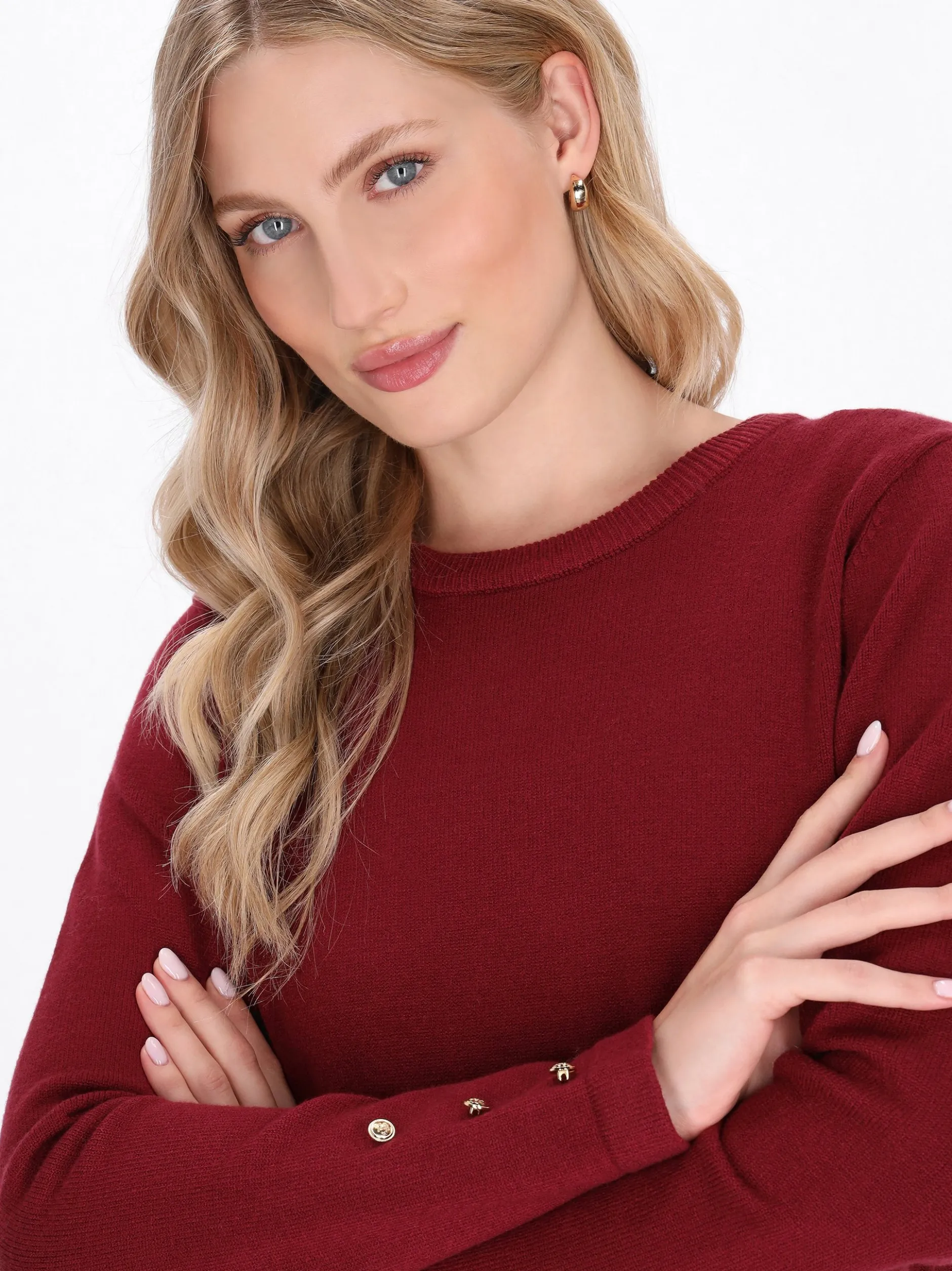 Dreimaster Damen Kleid in bordeaux - Länge: mittel