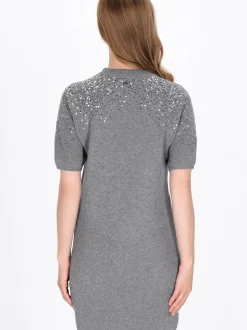 Dreimaster Damen Kleid in grau - Ausschnitt: Rundhals