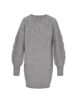 Dreimaster Damen Kleid in grau - Ausschnitt: Rundhals