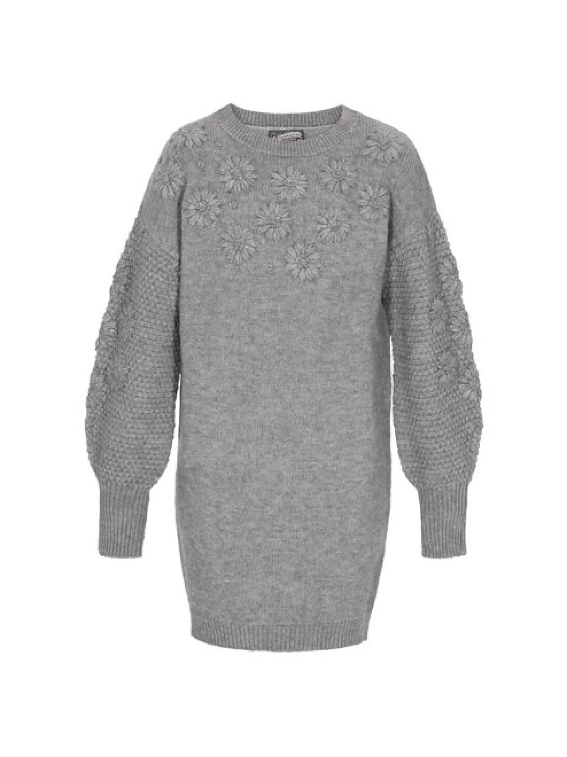 Dreimaster Damen Kleid in grau - Ausschnitt: Rundhals