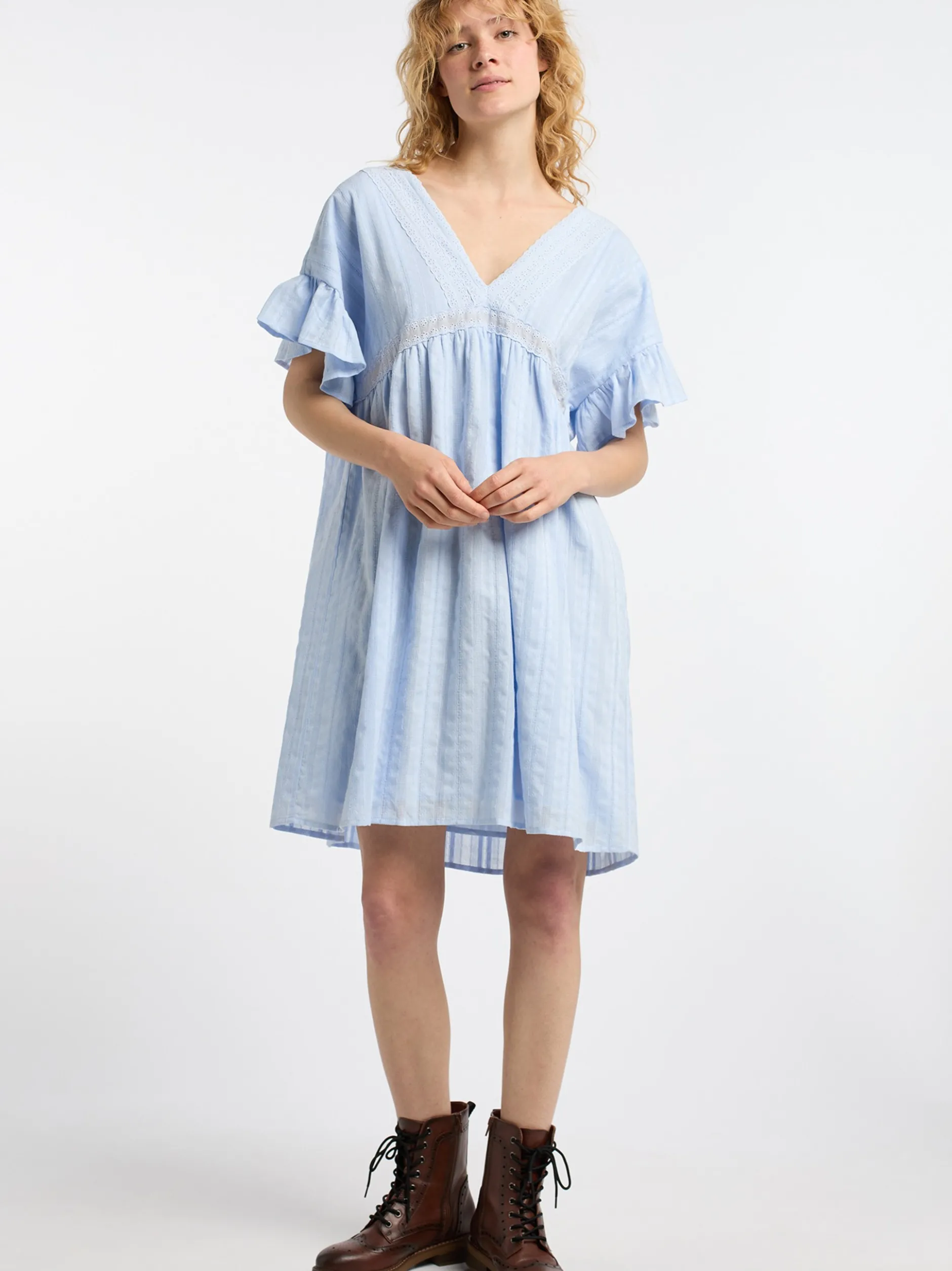Dreimaster Damen Kleid in hellblau - Länge: mittel