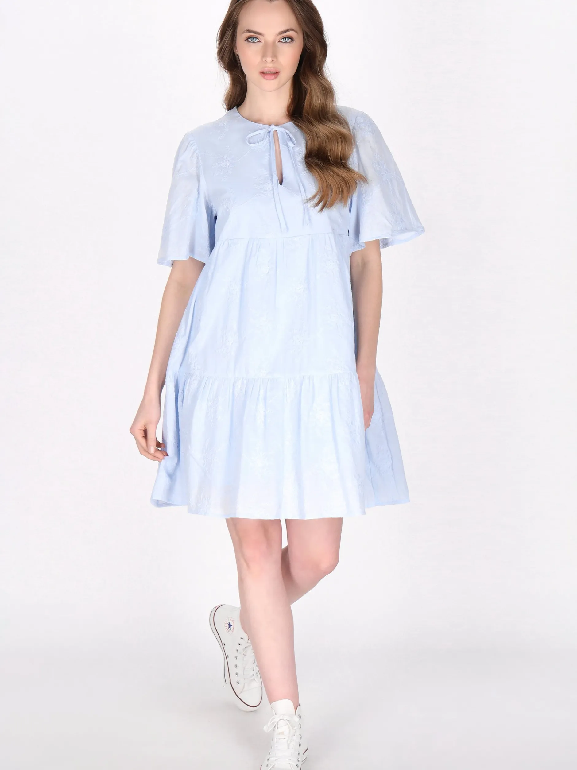 Dreimaster Damen Kleid in hellblau - Länge: mittel