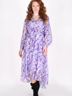Dreimaster Damen Kleid in lila - Länge: mittel