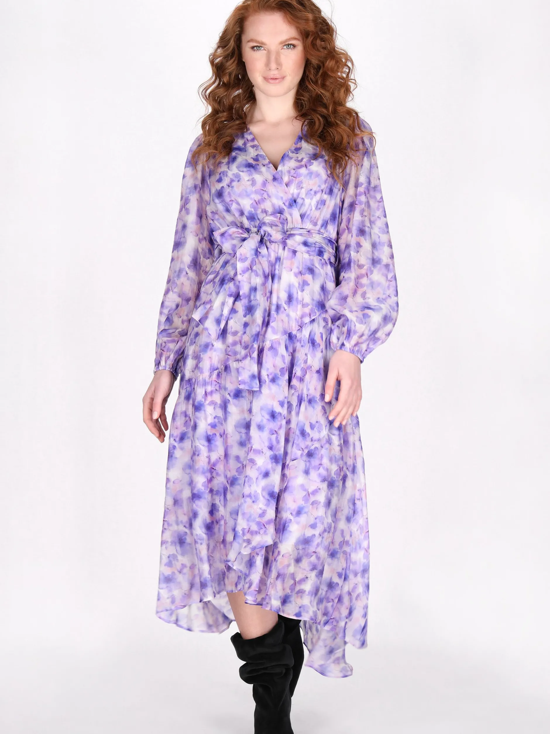 Dreimaster Damen Kleid in lila - Länge: mittel