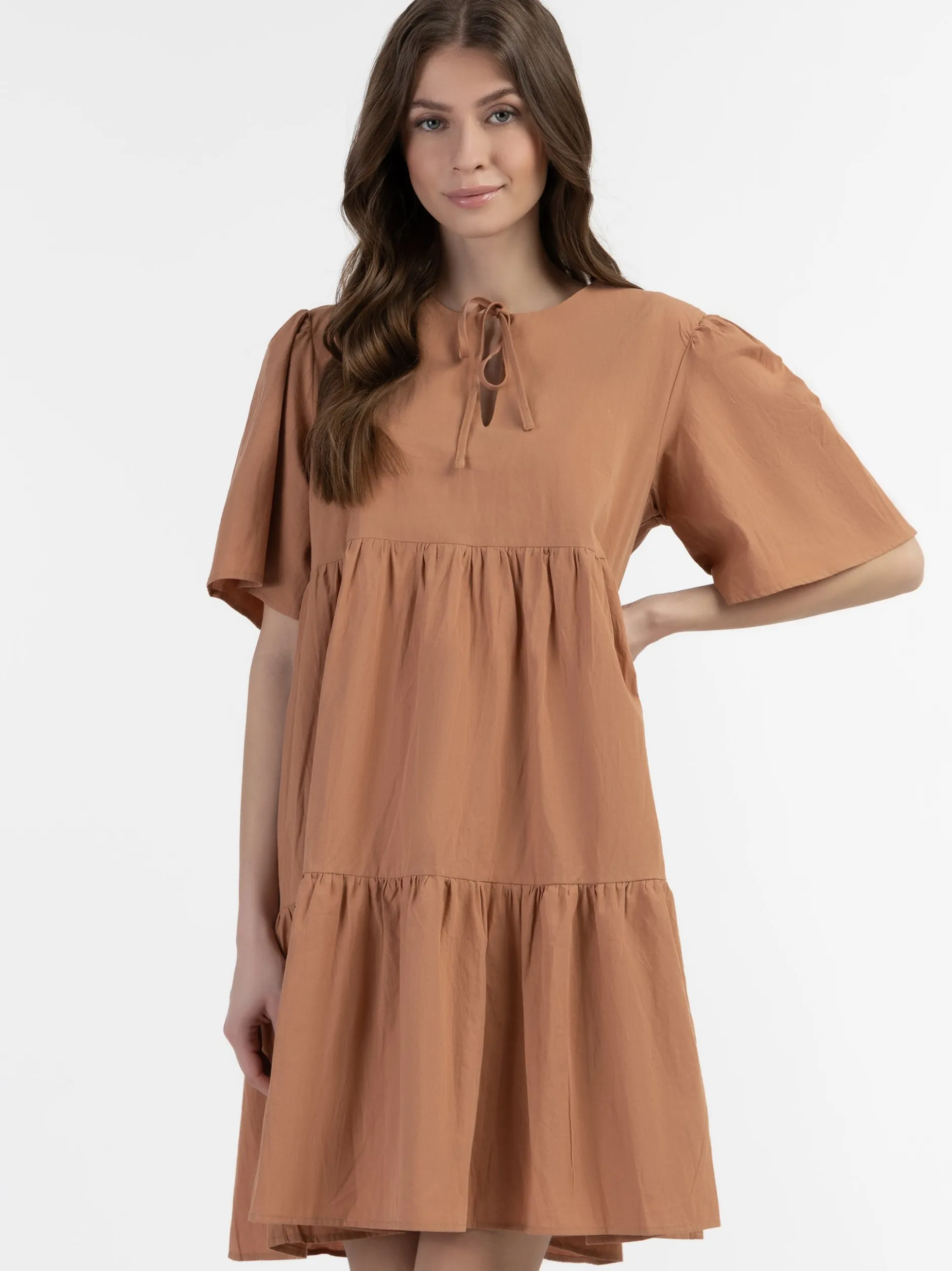 Dreimaster Damen Kleid in nougat - Länge: mittel