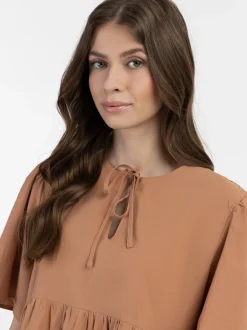 Dreimaster Damen Kleid in nougat - Länge: mittel