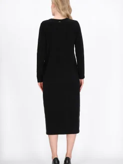 Dreimaster Damen Kleid in schwarz - Ausschnitt: Rundhals