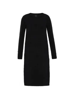 Dreimaster Damen Kleid in schwarz - Ausschnitt: Rundhals