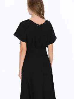 Dreimaster Damen Kleid in schwarz - Ausschnitt: Rundhals