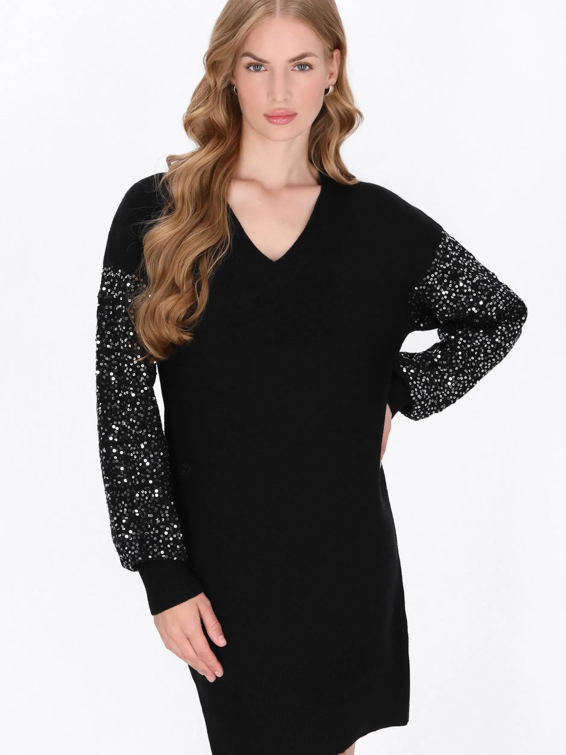 Dreimaster Damen Kleid in schwarz - Länge: mittel