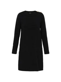 Dreimaster Damen Kleid in schwarz - Ausschnitt: Rundhals