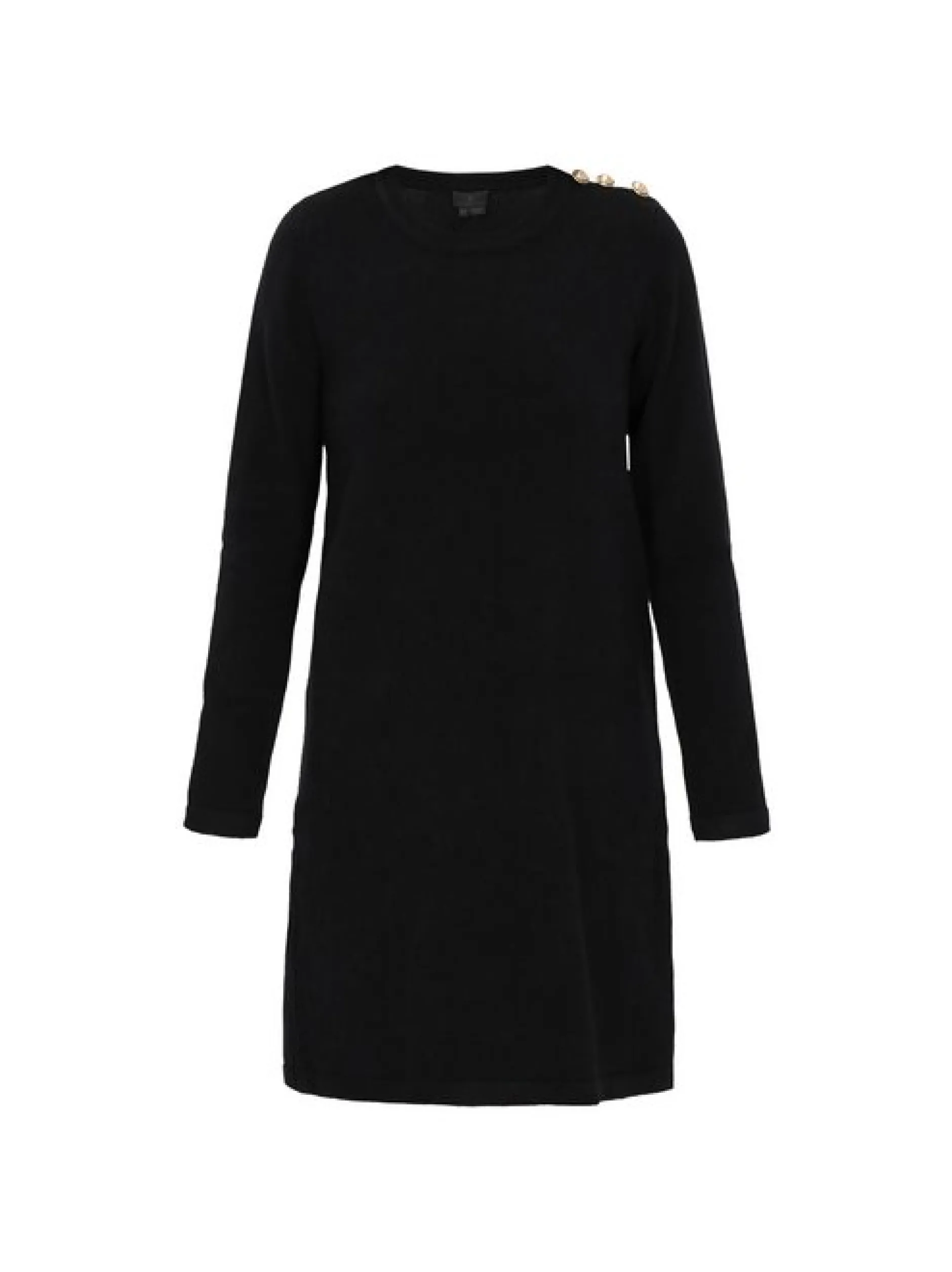 Dreimaster Damen Kleid in schwarz - Ausschnitt: Rundhals