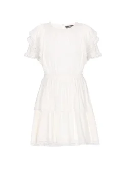 Dreimaster Damen Kleid in weiß - Ausschnitt: Rundhals