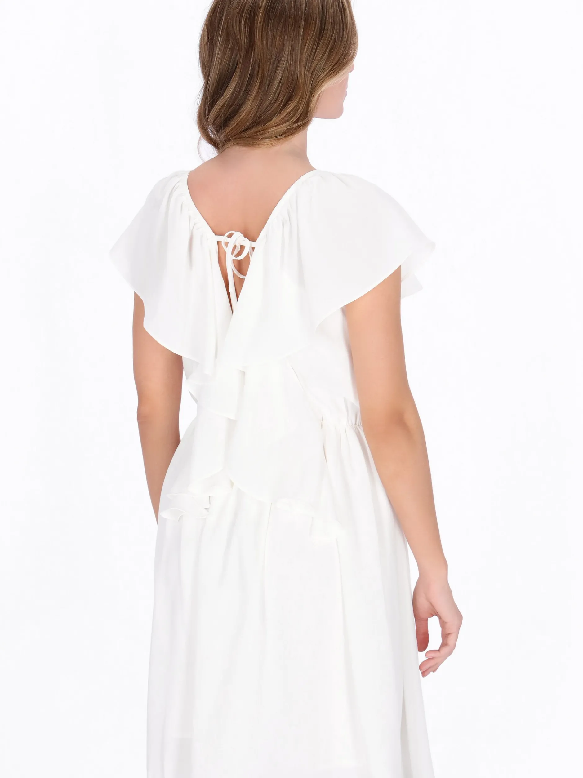Dreimaster Damen Kleid in weiß - Länge: mittel