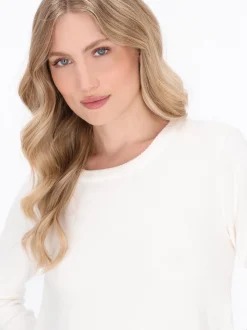 Dreimaster Damen Kleid in weiß - Ausschnitt: Rundhals