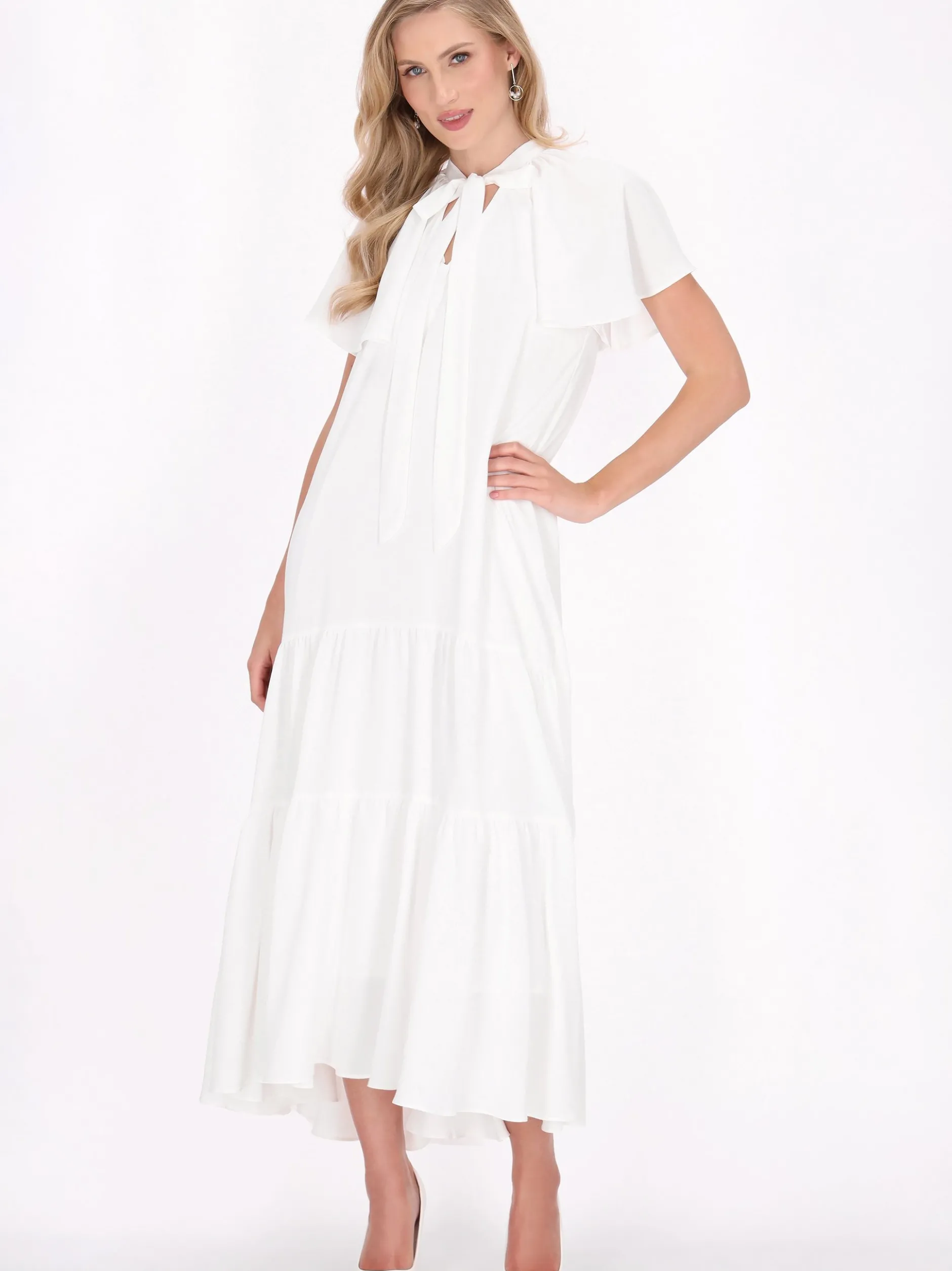Dreimaster Damen Kleid in weiß - Länge: mittel