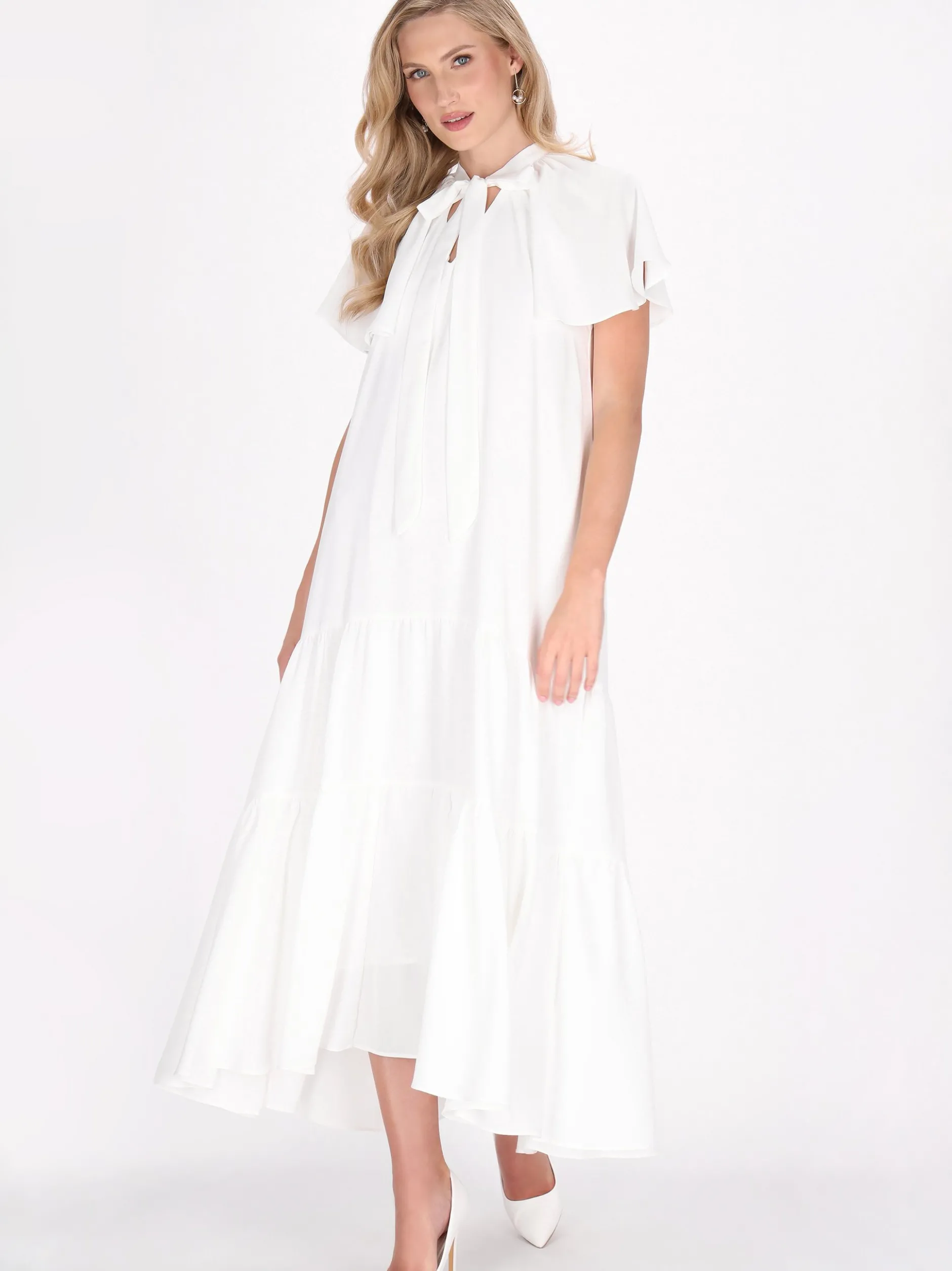 Dreimaster Damen Kleid in weiß - Länge: mittel