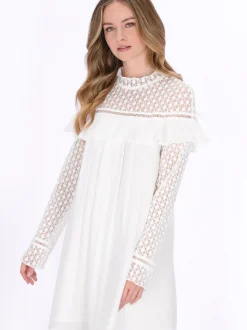 Dreimaster Damen Kleid in weiß - Länge: mittel