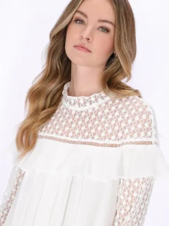 Dreimaster Damen Kleid in weiß - Länge: mittel