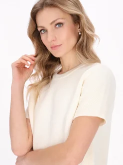 Dreimaster Damen Kleid in weiß - Ausschnitt: Rundhals