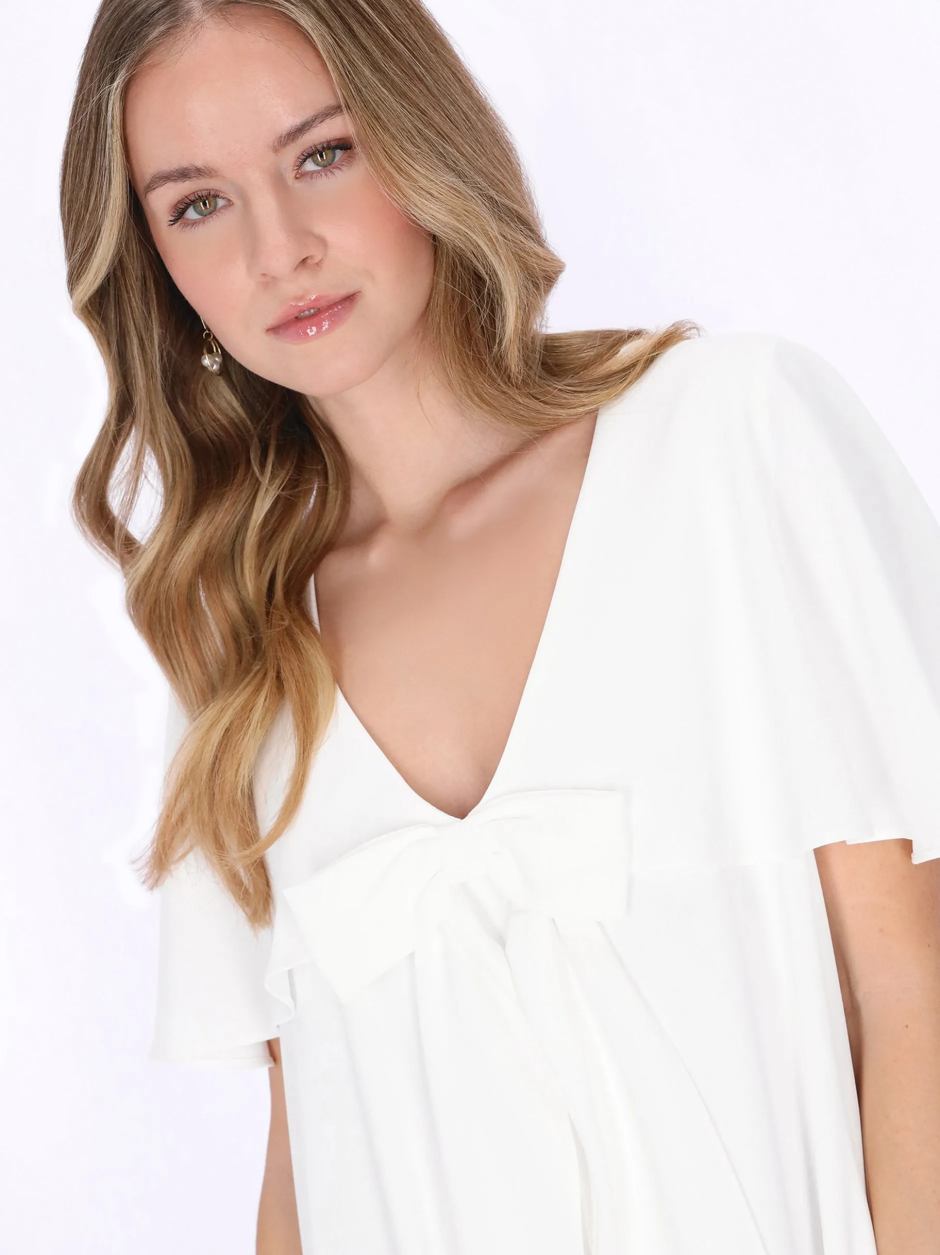 Dreimaster Damen Kleid in weiß - Länge: mittel