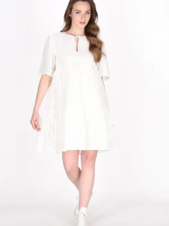 Dreimaster Damen Kleid in weiß - Länge: mittel