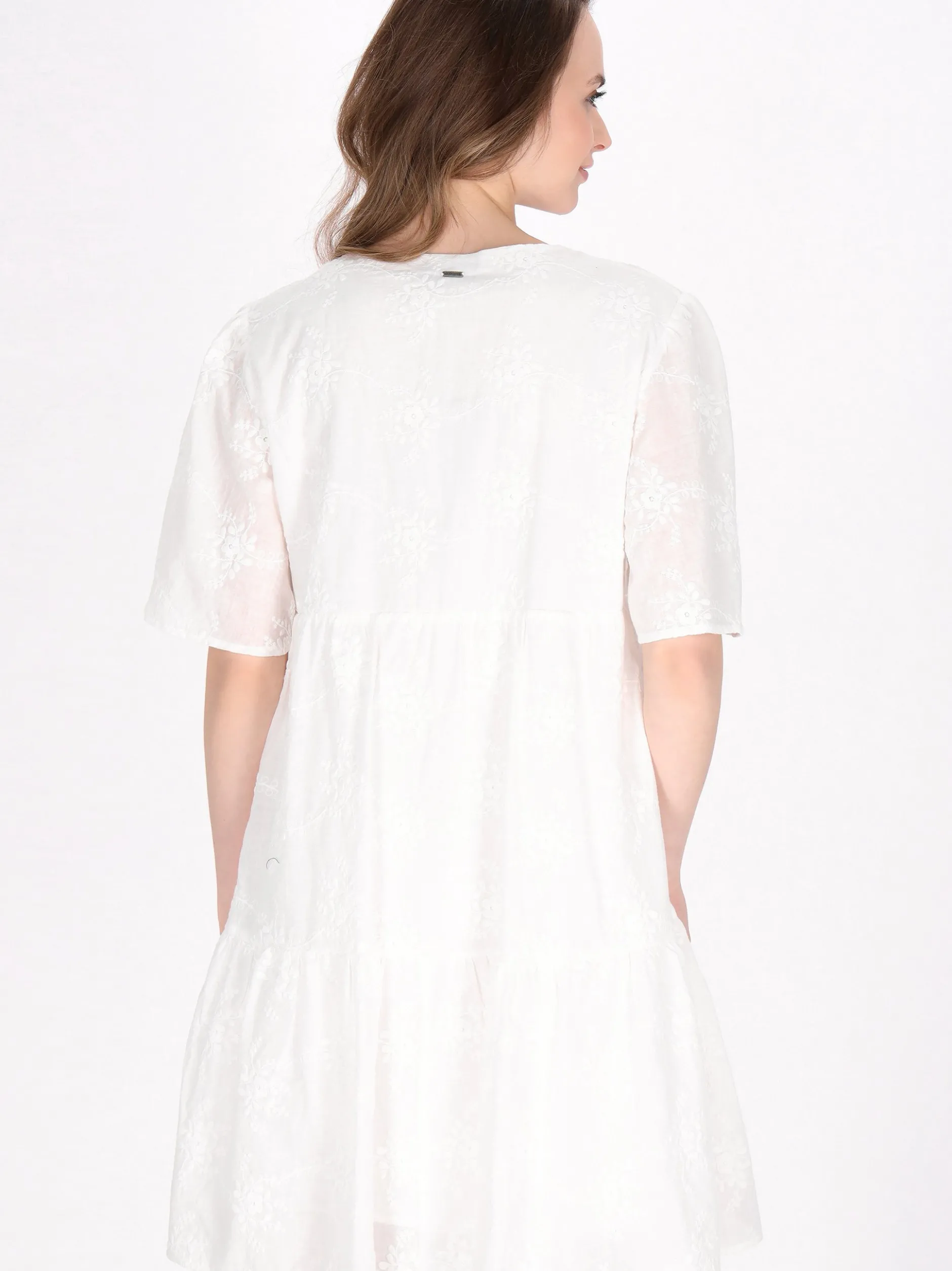 Dreimaster Damen Kleid in weiß - Länge: mittel
