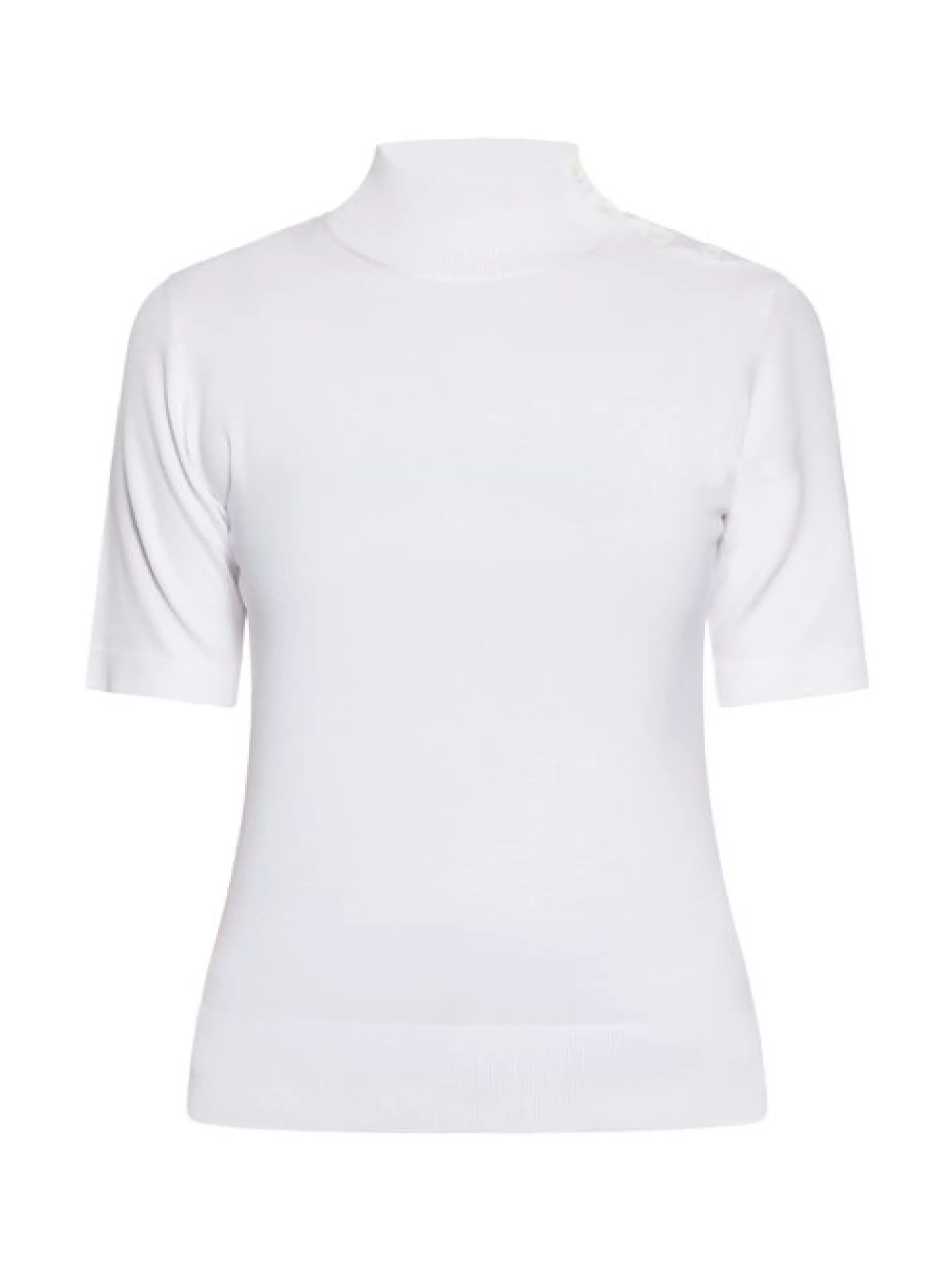 Dreimaster Damen Kurzarmpullover in weiß