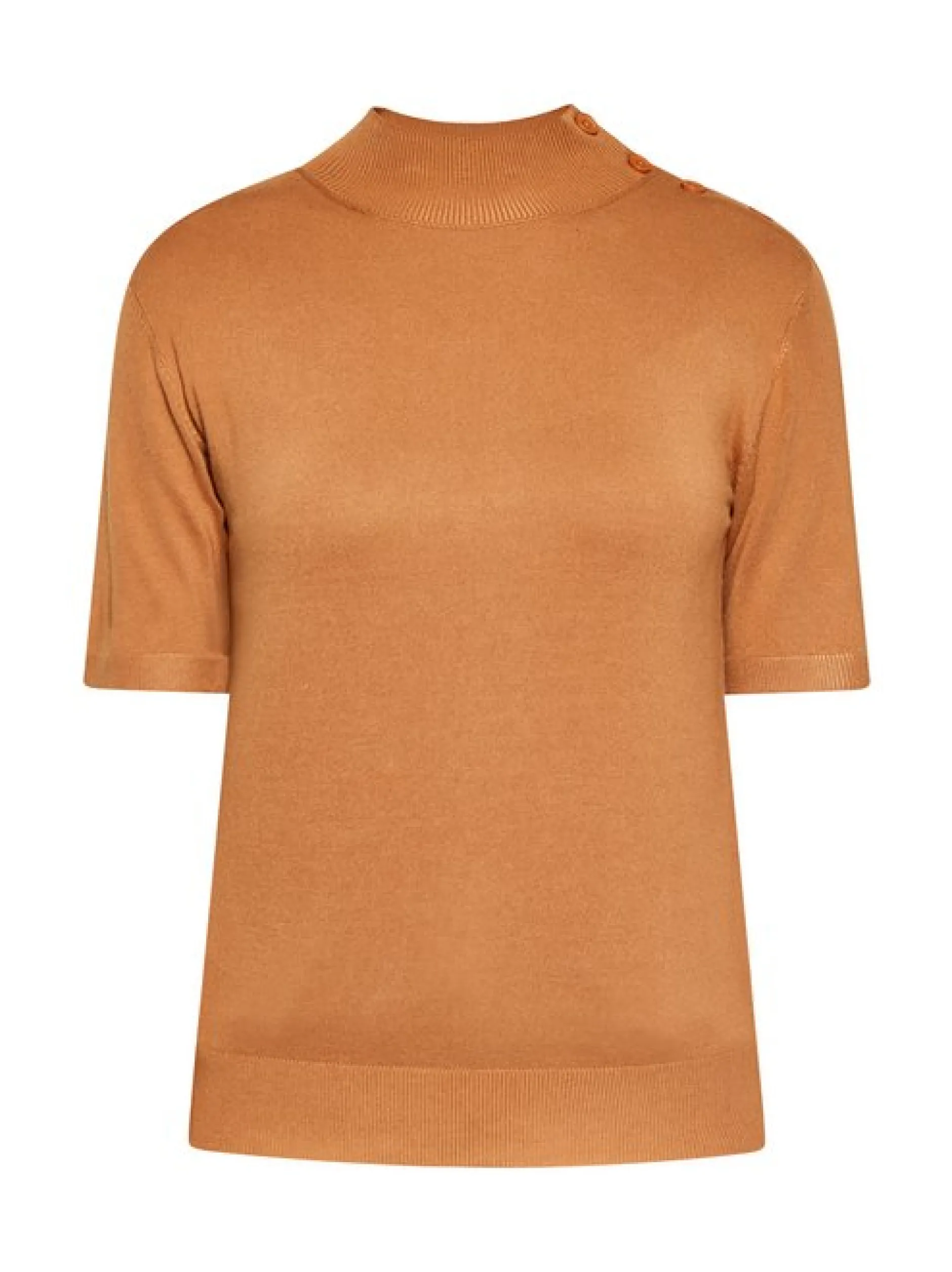 Dreimaster Damen Kurzarmpullover in terra