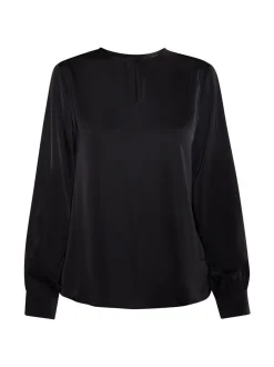 Dreimaster Damen Langarmbluse in schwarz