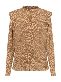 Dreimaster Damen Langarmbluse in camel