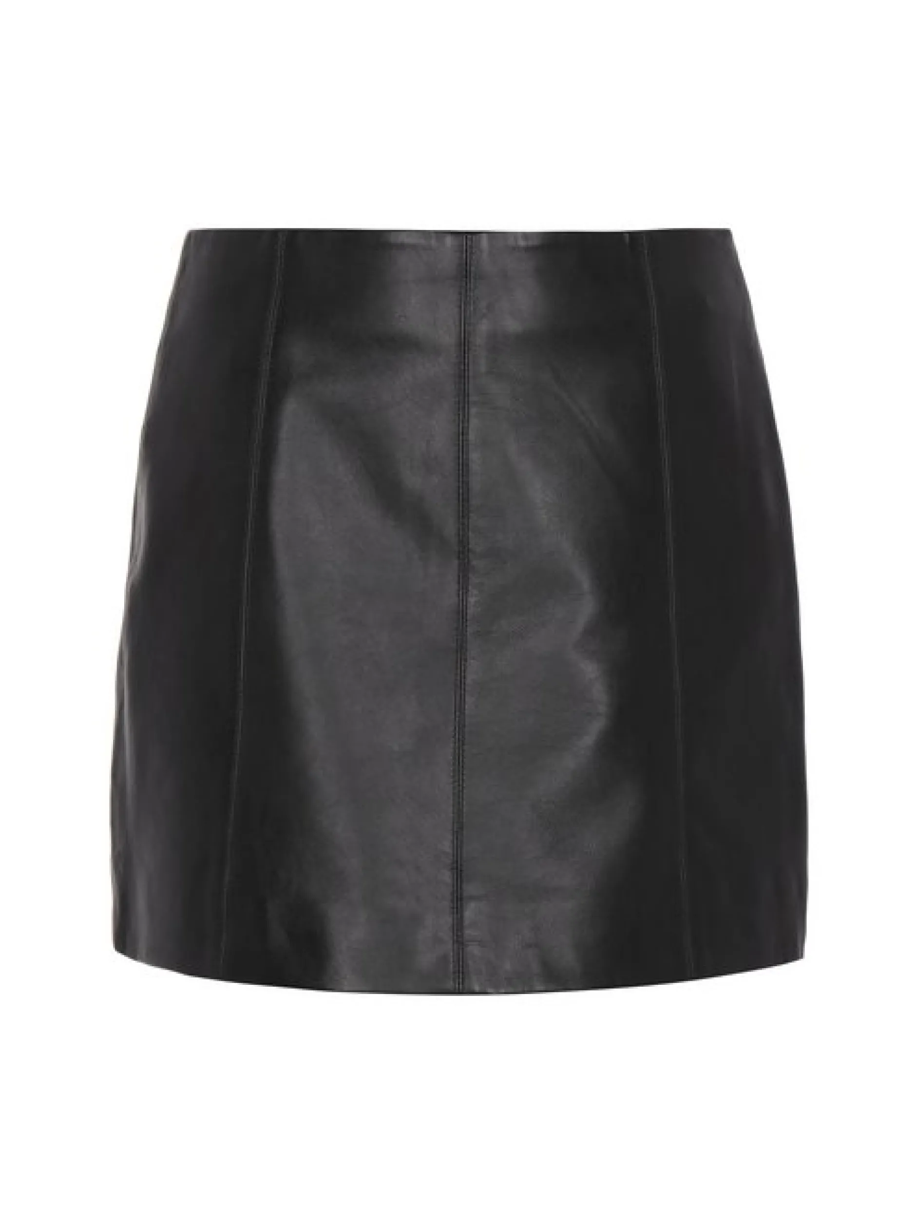 Dreimaster Damen Lederrock in schwarz