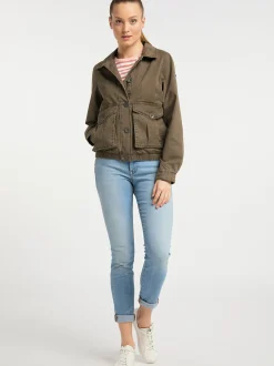 Dreimaster Damen leichte Jacke in oliv