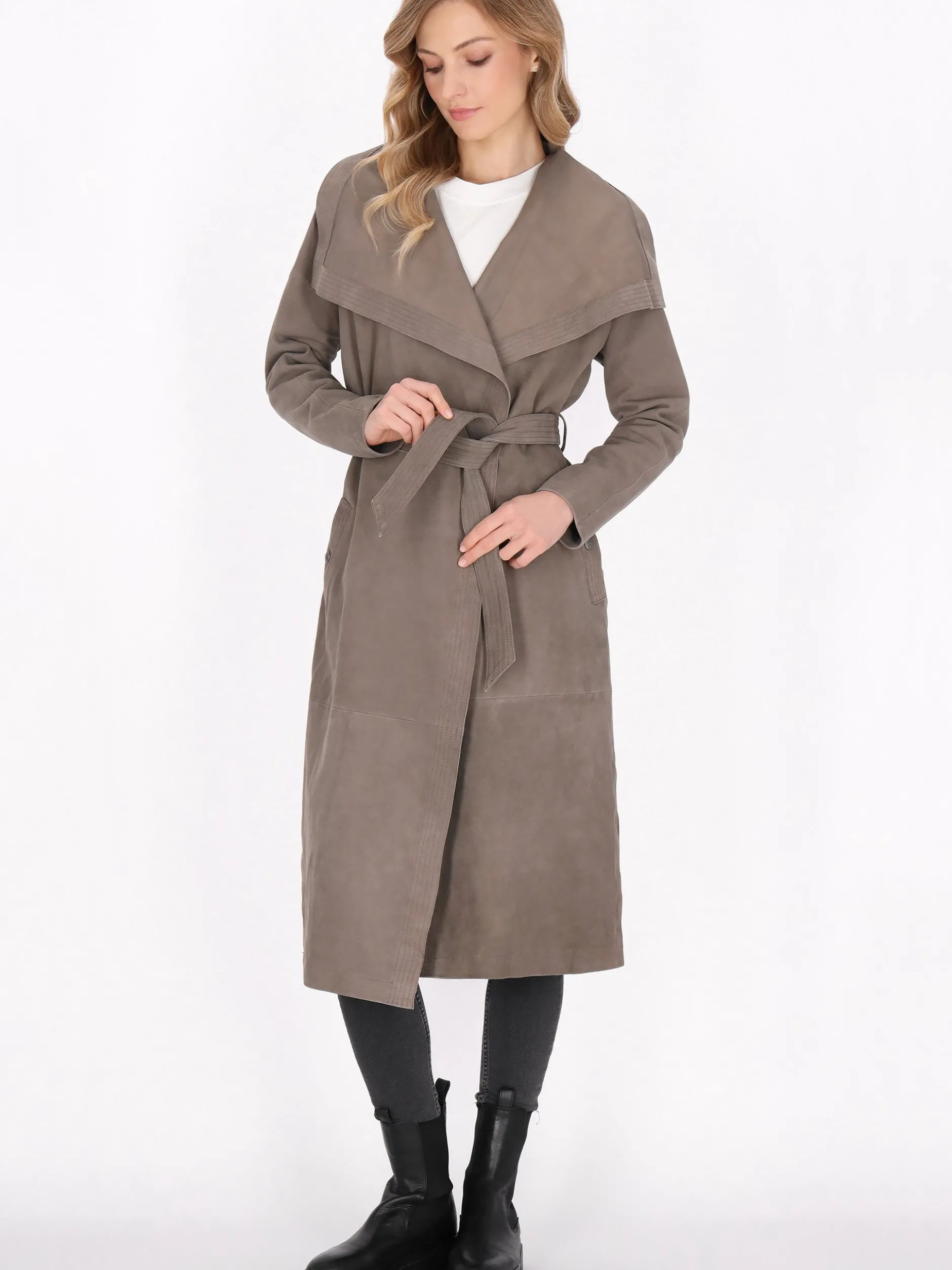 Dreimaster Damen Mantel in grau
